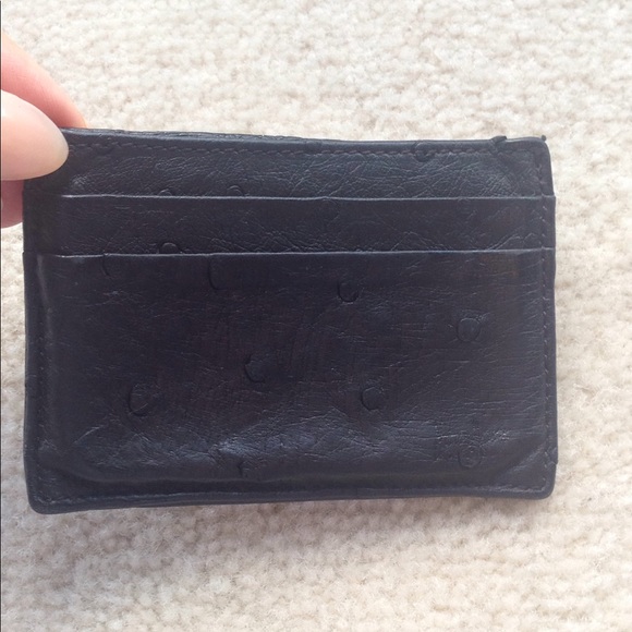 Neiman Marcus Accessories - Neiman Marcus Black Ostrich Credit Card Case